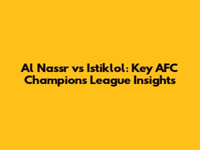 Al Nassr vs Istiklol: Key AFC Champions League Insights