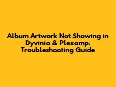 Album Artwork Not Showing in Dyvinia & Plexamp: Troubleshooting Guide