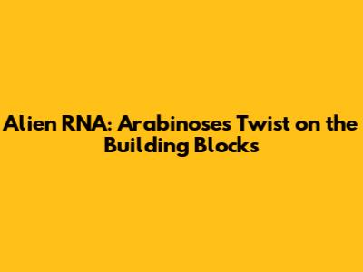 Alien RNA: Arabinose's Twist on the Building Blocks