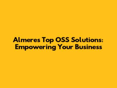 Almere's Top OSS Solutions: Empowering Your Business