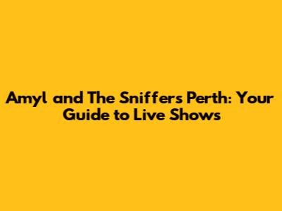 Amyl and The Sniffers Perth: Your Guide to Live Shows