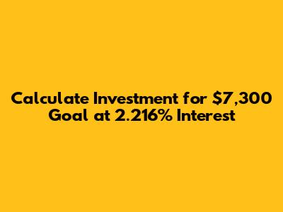 Calculate Investment for $7,300 Goal at 2.216% Interest