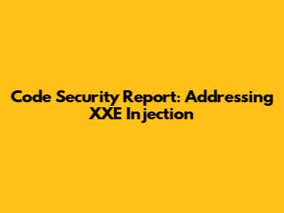 Code Security Report: Addressing XXE Injection