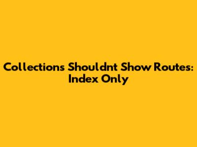 Collections Shouldn't Show Routes: Index Only