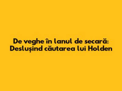 De veghe în lanul de secară: Deslușind căutarea lui Holden