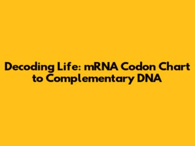 Decoding Life: mRNA Codon Chart to Complementary DNA