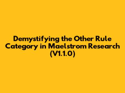 Demystifying the 'Other' Rule Category in Maelstrom Research (V1.1.0)