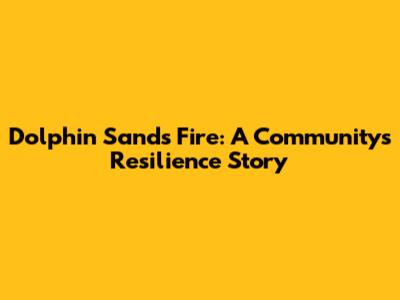 Dolphin Sands Fire: A Community's Resilience Story