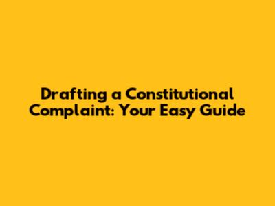 Drafting a Constitutional Complaint: Your Easy Guide
