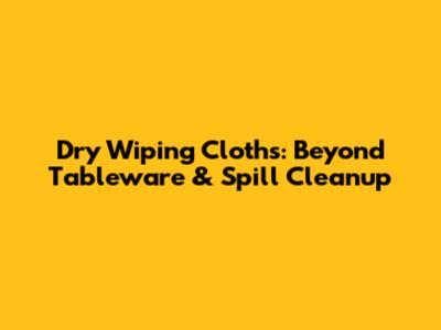 Dry Wiping Cloths: Beyond Tableware & Spill Cleanup
