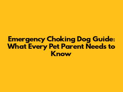 Emergency Choking Dog Guide: What Every Pet Parent Needs to Know