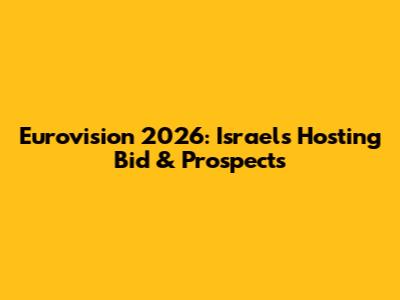 Eurovision 2026: Israel's Hosting Bid & Prospects