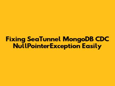 Fixing SeaTunnel MongoDB CDC NullPointerException Easily