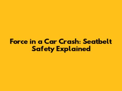 Force in a Car Crash: Seatbelt Safety Explained