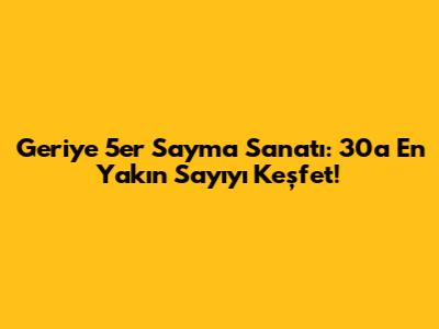 Geriye 5'er Sayma Sanatı: 30'a En Yakın Sayıyı Keşfet!