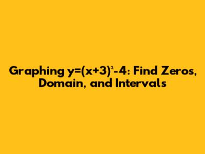 Graphing y=(x+3)³-4: Find Zeros, Domain, and Intervals