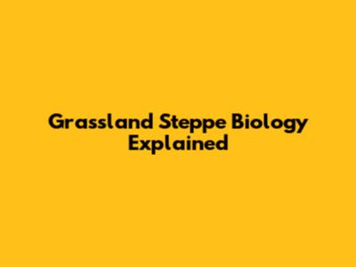 Grassland Steppe Biology Explained