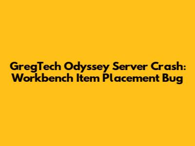 GregTech Odyssey Server Crash: Workbench Item Placement Bug
