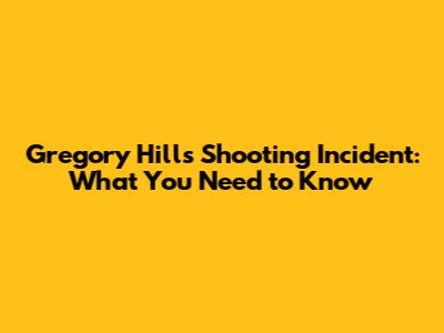 Gregory Hills Shooting Incident: What You Need to Know