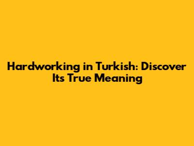 Hardworking in Turkish: Discover Its True Meaning