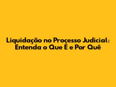 Liquidação no Processo Judicial: Entenda o Que É e Por Quê