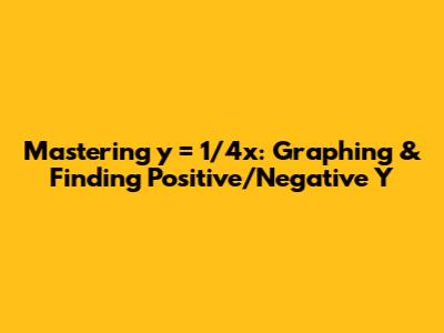 Mastering `y = 1/4x`: Graphing & Finding Positive/Negative Y