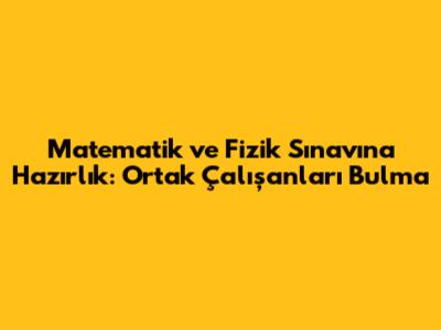 Matematik ve Fizik Sınavına Hazırlık: Ortak Çalışanları Bulma