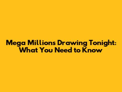 Mega Millions Drawing Tonight: What You Need to Know