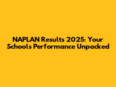 NAPLAN Results 2025: Your School's Performance Unpacked