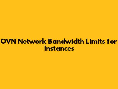 OVN Network Bandwidth Limits for Instances