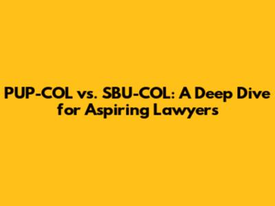 PUP-COL vs. SBU-COL: A Deep Dive for Aspiring Lawyers
