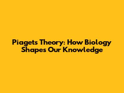 Piaget's Theory: How Biology Shapes Our Knowledge