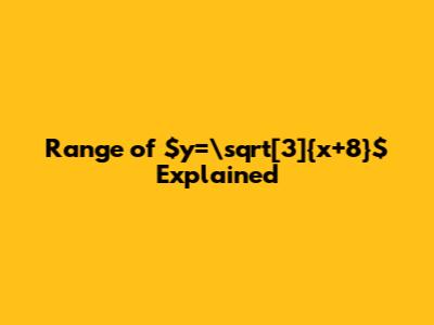 Range of $y=\sqrt[3]{x+8}$ Explained