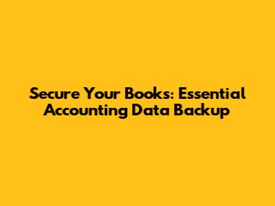Secure Your Books: Essential Accounting Data Backup