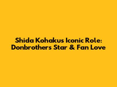 Shida Kohaku's Iconic Role: Donbrothers Star & Fan Love