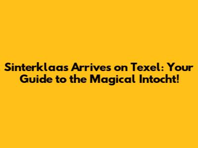 Sinterklaas Arrives on Texel: Your Guide to the Magical Intocht!