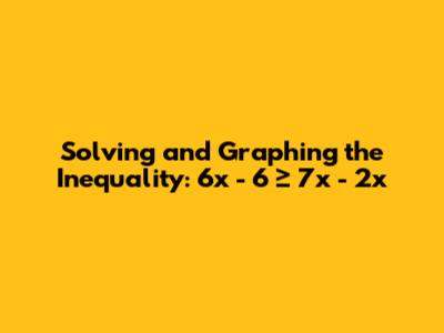 Solving and Graphing the Inequality: 6x - 6 ≥ 7x - 2x
