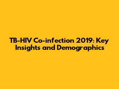 TB-HIV Co-infection 2019: Key Insights and Demographics