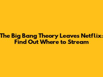 The Big Bang Theory Leaves Netflix: Find Out Where to Stream