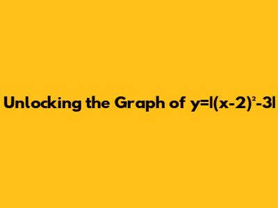Unlocking the Graph of y=|(x-2)²-3|