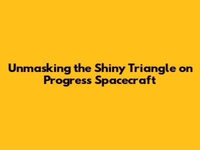 Unmasking the Shiny Triangle on Progress Spacecraft