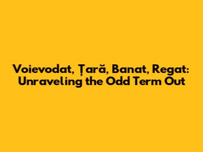 Voievodat, Ţară, Banat, Regat: Unraveling the Odd Term Out
