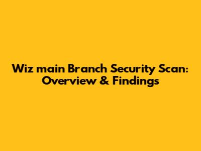 Wiz 'main' Branch Security Scan: Overview & Findings