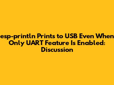 esp-println Prints to USB Even When Only UART Feature Is Enabled: Discussion